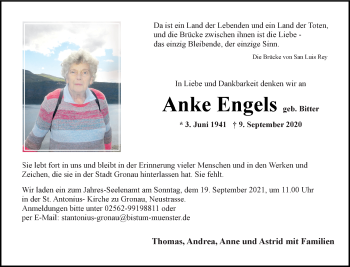 Anzeige von Anke Engels 