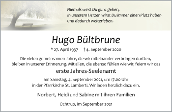 Anzeige von Hugo Bültbrune 