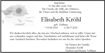 Anzeige von Elisabeth Kröhl 