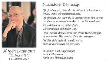 Anzeige von Jürgen Laumann 