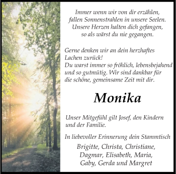 Anzeige von Monika Benkhoff 
