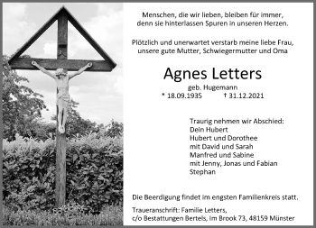 Anzeige von Agnes Letters 