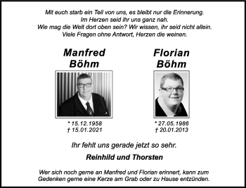 Anzeige von Florian Böhm 