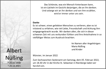 Anzeige von Albert Nüßing 