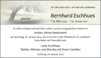 Anzeige von Bernhard Eschhues 