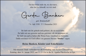 Anzeige von Gerda Banken 