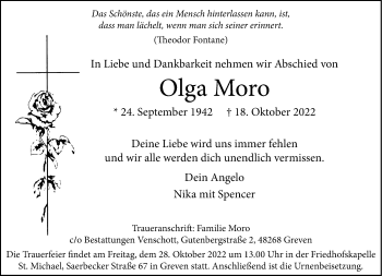 Anzeige von Olga Moro 