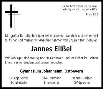 Anzeige von Jannes Ellßel 