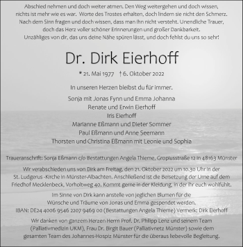 Anzeige von Dirk Eierhoff 