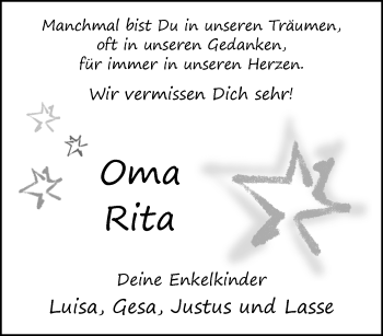 Anzeige von Rita  