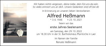 Anzeige von Alfred Heßmann 