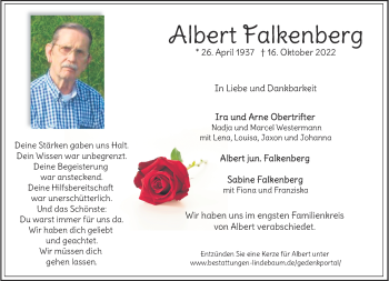 Anzeige von Albert Falkenberg 
