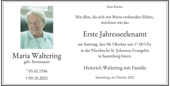 Anzeige von Maria Waltering 