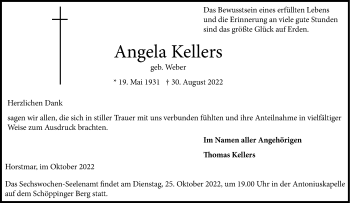 Anzeige von Angela Kellers 