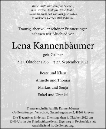 Anzeige von Lena Kannenbäumer 