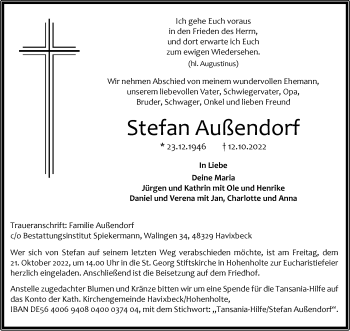 Anzeige von Stefan Außendorf 