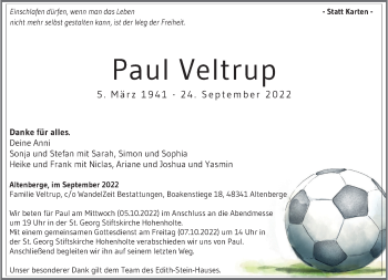 Anzeige von Paul Veltrup 