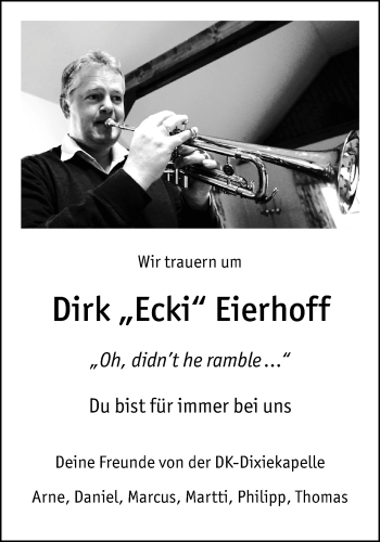 Anzeige von Dirk Eierhoff 