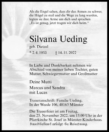 Anzeige von Silvana Ueding 