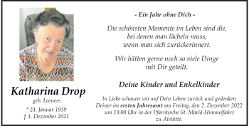 Anzeige von Katharina Drop 