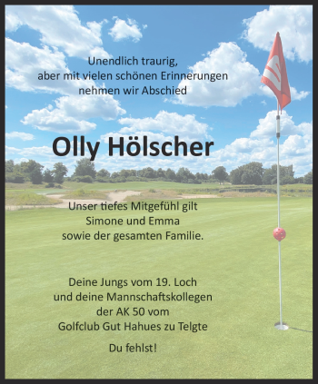 Anzeige von Olly Hölscher 