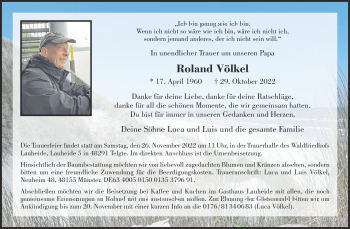 Anzeige von Roland Völkel 