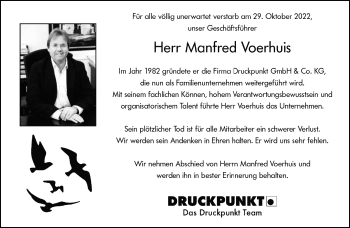 Anzeige von Manfred Voerhuis 