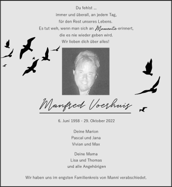 Anzeige von Manfred Voerhuig 