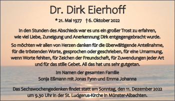 Anzeige von Dirk Eierhoff 