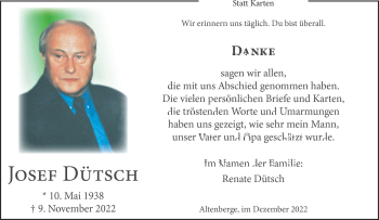 Anzeige von Josef Dütsch 
