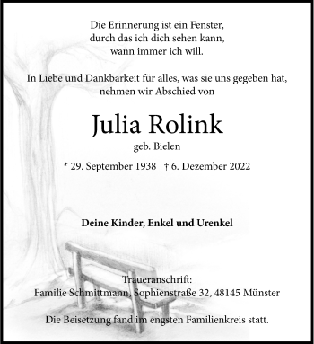 Anzeige von Julia Rolink 