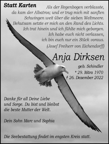 Anzeige von Anja Dirksen 