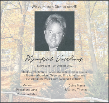 Anzeige von Manfred Voerhuig 