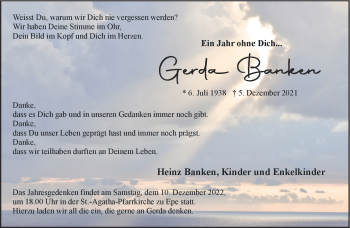 Anzeige von Gerda Banken 