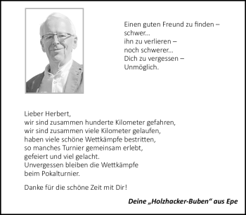 Anzeige von Lieber Herbert 