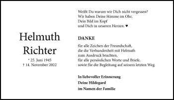 Anzeige von Helmuth Richter 