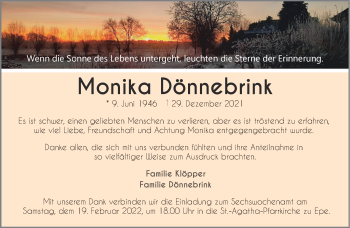 Anzeige von Monika Dönnebrink 