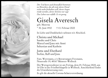 Anzeige von Gisela Averesch 