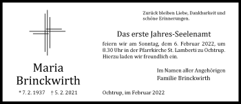 Anzeige von Maria Brinckwirth 
