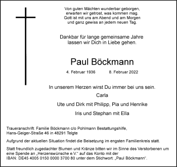 Anzeige von Paul Böckmann 