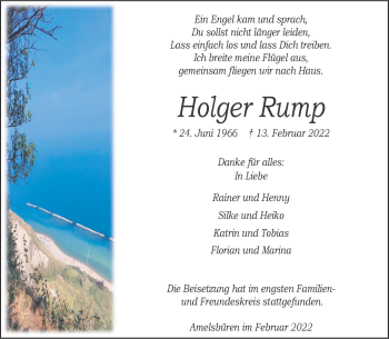 Anzeige von Holger Rump 