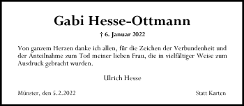 Anzeige von Gabriele Hesse-Ottmann 