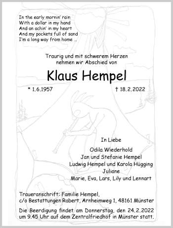 Anzeige von Klaus Hempel 