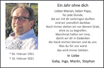 Anzeige von Marian Smyczek 