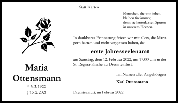 Anzeige von Maria Ottensmann 