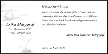Anzeige von Erika Marggraf 