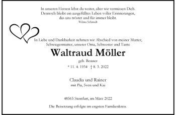 Anzeige von Waltraud Möller 