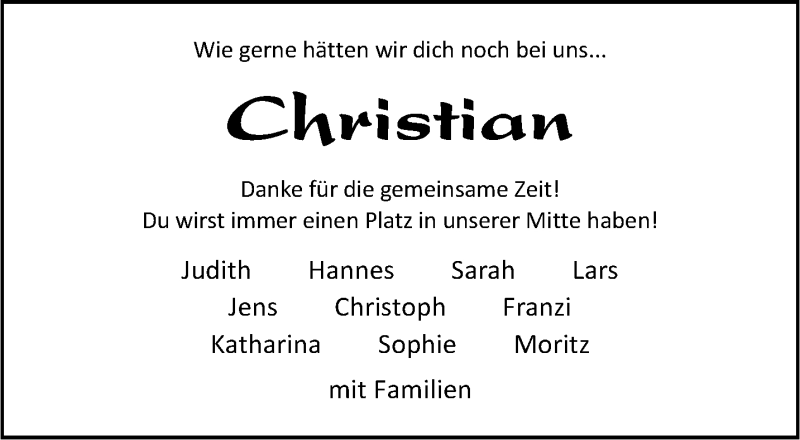  Traueranzeige für Christian Führer vom 05.03.2022 aus 