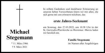 Anzeige von Michael Stegemann 
