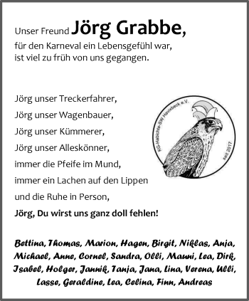 Anzeige von Jörg Grabbe 